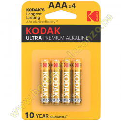 Kodak ULTRA Premiun Alkáli Tartós Mikro Elem AAA / LR03 1,5V (4DB)